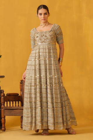 ABSTRACT BY MEGHA JAIN MADAAN Embellished Flared Gown 