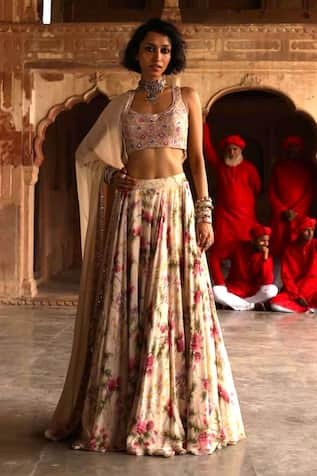 Arpita Mehta Coconut Pine Print Lehenga Set 