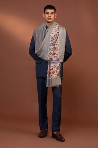 Modarta Floral Embroidered Border Shawl 