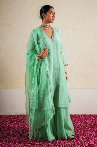 Kalakari by Akanksha Chameli Gul Embroidered Kurta Gharara Sets 