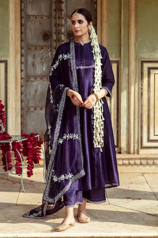 Maison Shefali Vintage Zardozi A-Line Kurta Set 