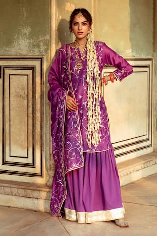 Maison Shefali Sequin Jaal Detailed Kurta Set 