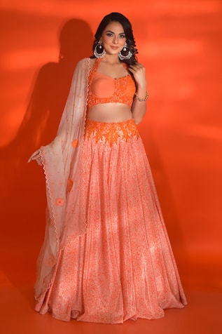 Vridhi Somaani Isla Floral Print Lehenga Set 