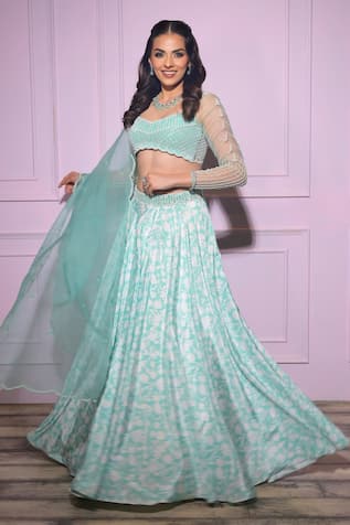 Vridhi Somaani Eliza Floral Print Lehenga Blouse Set 