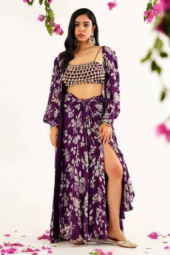 Tuli Raga Kriti Floral Print Jacket 