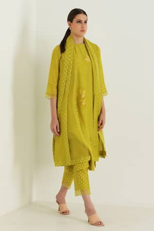 Arcvsh by Pallavi Singh Geometric Woven Tunic & Pant Set 