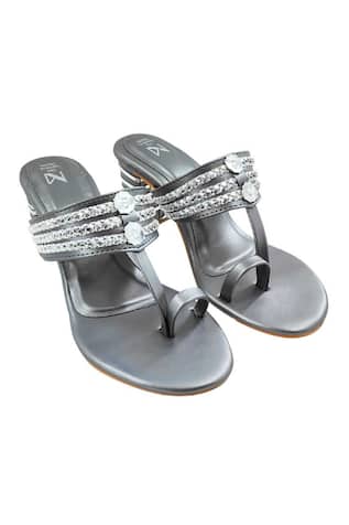 Ruhi Braided Strap Woven Kolhapuri Heels 