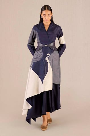 AMPM Serena Flora & Fauna Asymmetric Jacket With Skirt 