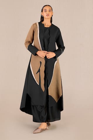 AMPM Asira Peacock Quilted Jacket & Palazzo Set 