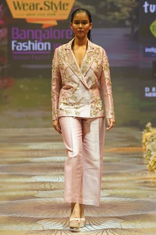 Rahul Singh Bead Hand Embroidered Blazer With Pant 