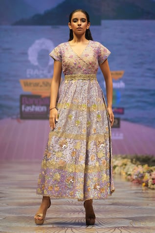 Rahul Singh Floral Embroidered Dress 