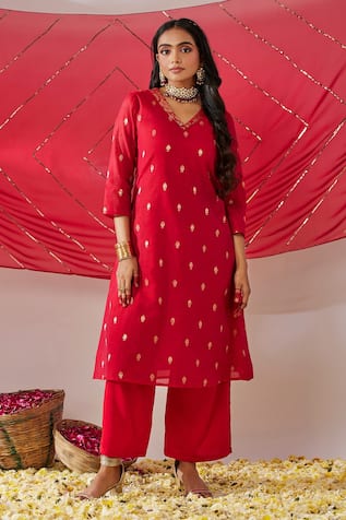 Gulaal Banarasi Brocade A-Line Kurta Palazzo Set 