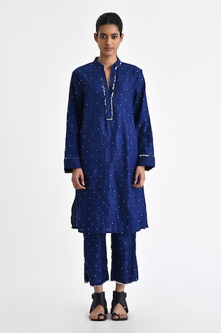 Payal Pratap Denmar Silk Sequined Textured Tunic With Pant 