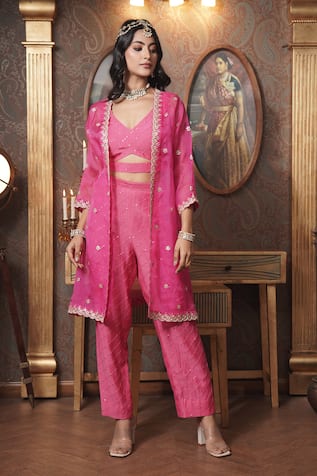 Surabhi Arya Gota Patti Blossom Embroidered Jacket & Pant Set 