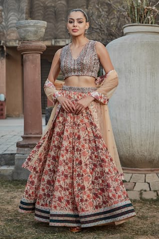 Bohame Aisha Floral Print Lehenga Set 