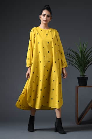 Vasstram Lily Polka Jamdani Woven Dress 