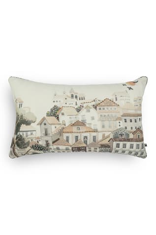 Nagari Cityscape Print Cushion Cover - Set of 2 