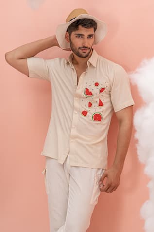 Runit Gupta Watermelon Embroidered Shirt 