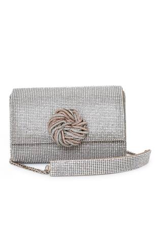 Rosette Embellished Clutch 