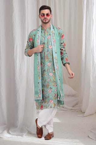 Aham-Vayam Push Vihar Embroidered Kurta Patiala Set 