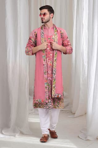 Aham-Vayam Varnika Embroidered Kurta Churidar Set 