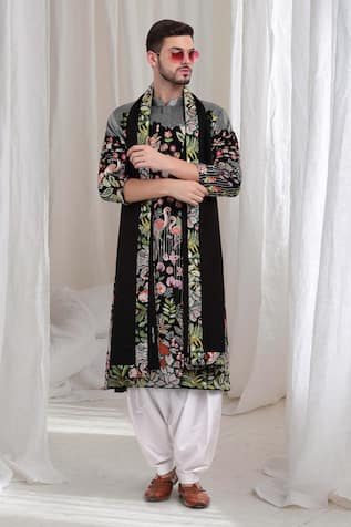 Aham-Vayam Varnika Embroidered Kurta Patiala Set 