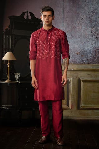 DiyaRajvvir Mirror Thread Work Kurta & Pant Set 