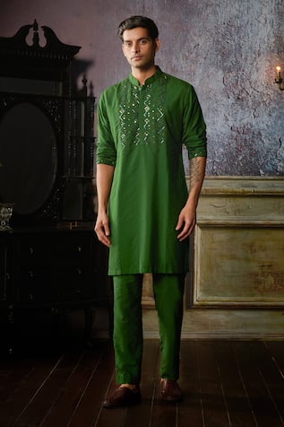 DiyaRajvvir Yoke Embroidered Kurta & Pant Set 