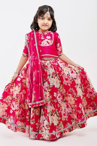 Mamma Plz Flowery Print Lehenga Set 