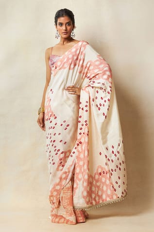 Vedika M Silk Printed Pre-Draped Saree With Blouse 