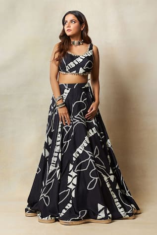 Vedika M Bandhani Print Blouse & Lehenga Set 