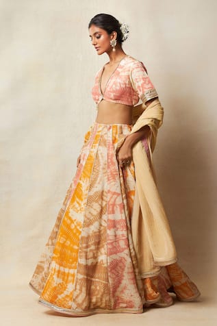 Vedika M Abstract Bandhani Print Lehenga Set 