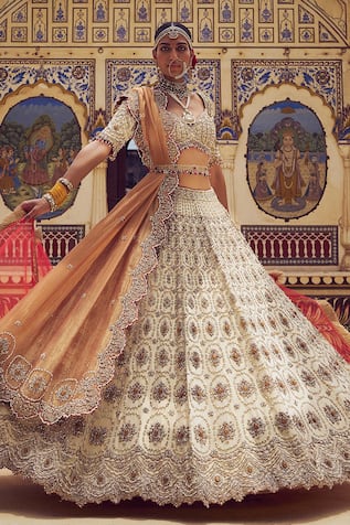 Resham Embroidered Bridal Lehenga Set 
