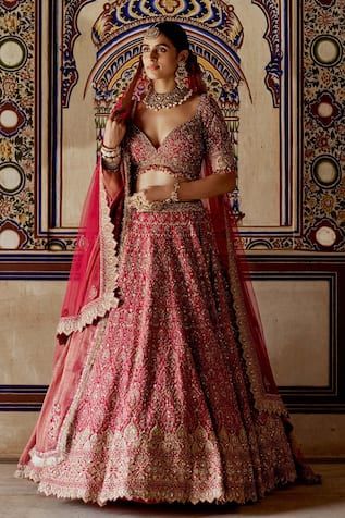 Nitika Gujral Dabka Embroidered Bridal Lehenga Set 