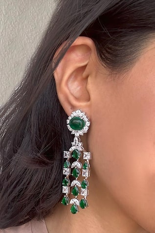 Verdure Grace Stone Studded Earrings 