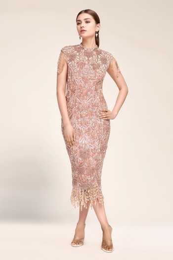 pink bandeau embroidered lace bodycon dress Ring Detail Cut Out Maxi In | EGO US inspired bodice with wired cups for extra support Zimmermann - Luna Bandeau Gown