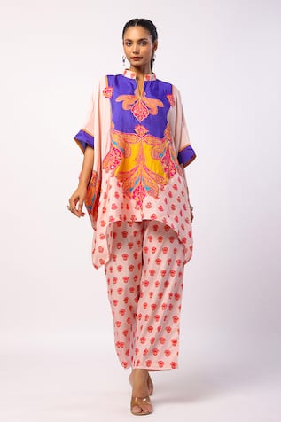 Swati Vijaivargie Pansy Mandala Print Kaftan With Pant 