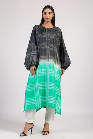 Swati Vijaivargie Geometric Pattern Kaftan & Pant Set 