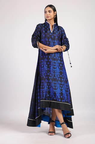 Swati Vijaivargie Asymmetric Tassel Sleeves Dress 