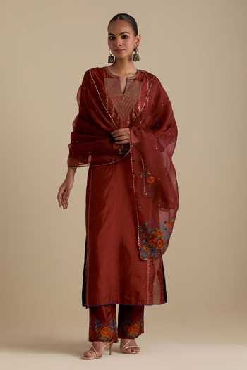 Kora Zari Embroidered Kurta Set 