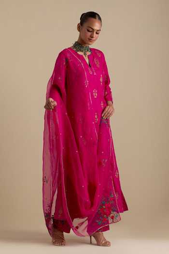 Kora Embroidered Butis Long Kurta Set 