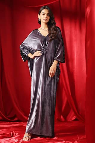 B'Infinite Mystic Velvet Draped Dress 