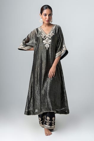 Pants and Pajamas Zari Stripe Woven Kurta 