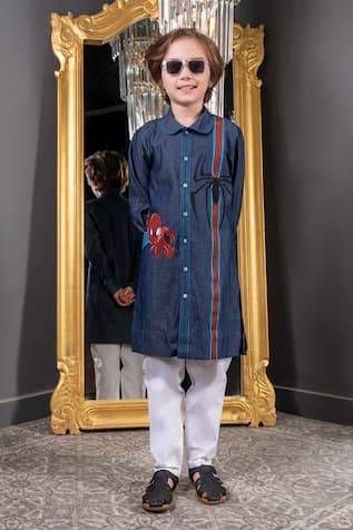 Hoity Moppet Far From Home Hand Painted Kurta With Pyjama 