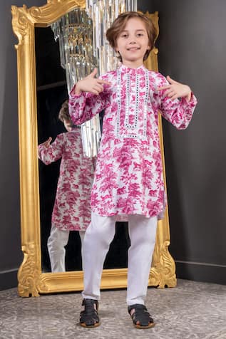 Hoity Moppet Florent Abstract Print Kurta With Pyjama 