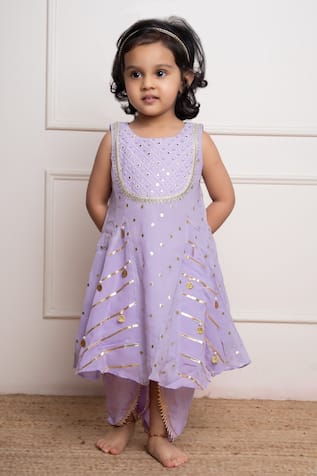 Kirti Agarwal - Pret N Couture Mirror Work Kurta & Tulip Pant Set 