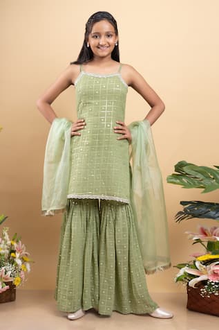 Kirti Agarwal - Pret N Couture Sequin Work Kurta Sharara Set 