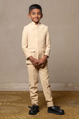 Cutdana Embellished Bandhgala & Pant Set 