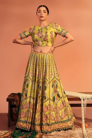 Soup by Sougat Paul Tamaya Embroidered Lehenga Set 