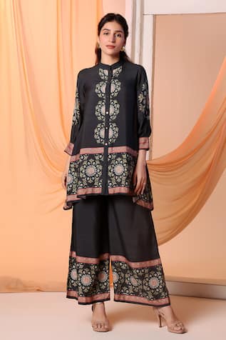 Soup by Sougat Paul Eraya Chanderi Embroidered Shirt Tunic With Pant 